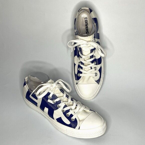 New Converse Chuck Taylor M 9/W 11 Low Wordmark White Blue Shoes 159535F Unisex